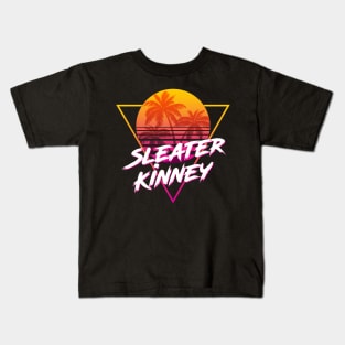 Sleater Kinney - Proud Name Retro 80s Sunset Aesthetic Design Kids T-Shirt